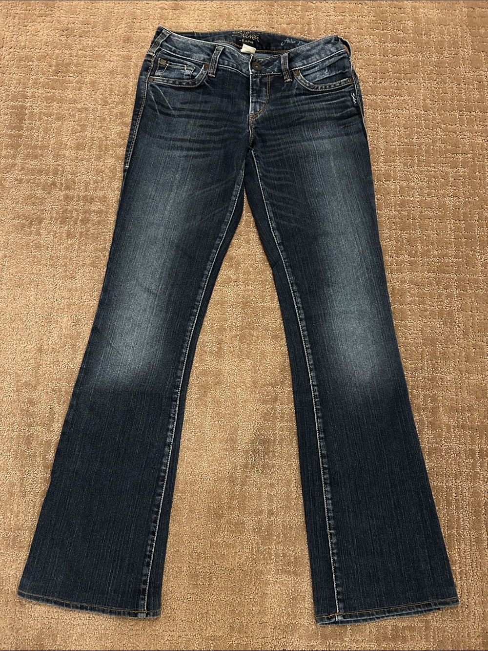 Silver Aiko Bootcut Hemmed Jeans 27